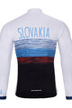 BONAVELO Tricou de cilism pentru iarnă cu mânecă lungă - SLOVAKIA WINTER - alb/multicolor