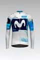 GOBIK Tricou de cilism pentru iarnă cu mânecă lungă - HYBER MOVISTAR TEAM 2025 - alb/albastru/albastru deschis