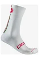 CASTELLI Șosete clasice de ciclism - RACING STRIPE 18 - alb