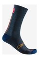 CASTELLI Șosete clasice de ciclism - RACING STRIPE 18 - albastru