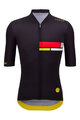 SANTINI Tricou de ciclism cu mânecă scurtă - TDF MAILLOT JAUNE ALPE D'HUEZ - negru/multicolor