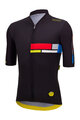 SANTINI Tricou de ciclism cu mânecă scurtă - TDF MAILLOT JAUNE ALPE D'HUEZ - negru/multicolor
