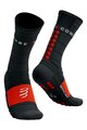 COMPRESSPORT Șosete clasice de ciclism - PRO RACING WINTER RUN - negru/roșu