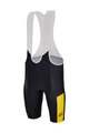 SANTINI Pantaloni scurți de ciclism cu bretele - TDF LEADER - negru/galben/alb
