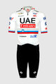 PISSEI Salopetă de ciclism - UAE TEAM EMIRATES 2024 SLOVENIA CHAMPION - alb/negru