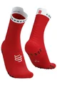 COMPRESSPORT Șosete clasice de ciclism - PRO RACING  V4.0 RUN HIGH - roșu/alb