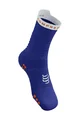 COMPRESSPORT Șosete clasice de ciclism - PRO RACING  V4.0 RUN HIGH - albastru/alb