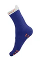 COMPRESSPORT Șosete clasice de ciclism - PRO RACING  V4.0 RUN HIGH - albastru/alb