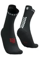 COMPRESSPORT Șosete clasice de ciclism - PRO RACING  V4.0 RUN HIGH - negru/alb