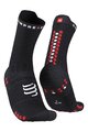 COMPRESSPORT Șosete clasice de ciclism - PRO RACING  V4.0 RUN HIGH - negru/roșu