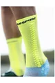 COMPRESSPORT Șosete clasice de ciclism - PRO RACING V4.0 BIKE - alb/galben