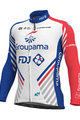 ALÉ Tricou de cilism pentru iarnă cu mânecă lungă - GROUPAMA FDJ 19 WNT - roșu/albastru/alb